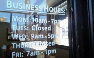 Custom Hours of Operation Vinyl Graphics